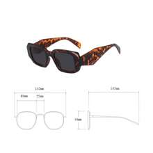 نظارة بإطار بني بطبعة نمر بشكل متعدد الأضلاع بطراز رجعي، مناسبة للتصوير الشارعي والقيادة والسفر والاستخدام اليومي