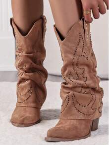 Women's Fashion Boots - Camel - View 2