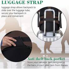 Mochila para Laptop con Carga USB, Mochila de 15.6 Pulgadas, Mochila Antirrobo para Hombre, Mochila de Viaje Impermeable y Delgada para Aire Libre, Regalo para Hombre y Mujer, Negro - CAFETERÍA - Ver 4