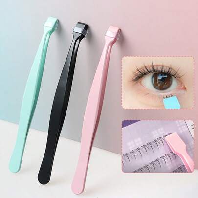 1 Pc Eyelash Extension Tweezers, High Precision Flat Head Forceps For Removing Lower Lashes