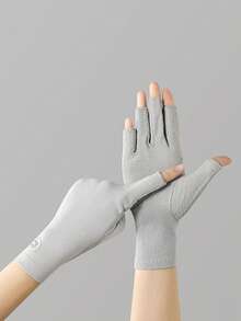 1双男/女防紫外线半指手套，夏季透气指甲友好型触摸屏手套，户外骑行和驾驶防滑防晒手套