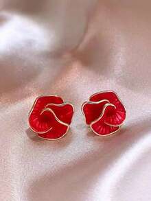 1 对简约优雅的山茶花耳环，适合女性日常和假日佩戴 - 花朵 - 查看 18