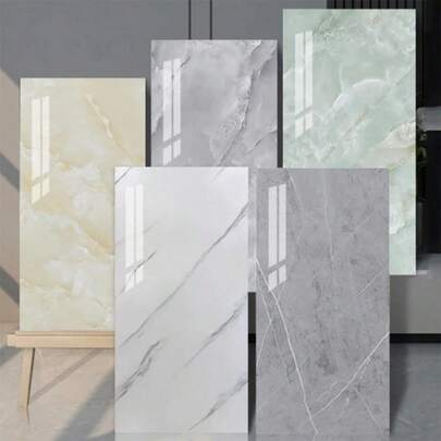 10Pcs Simulated Thick Marble Tile Floor Sticker, PVC, Waterproof, Self-Adhesive, Living Room Toilet Kitchen Home Floor Decor Room Decor Home Decor Living Room Decor House Decor Wall Paper Wallpapers Kitchen Decor Wall Art Wall Stickers Wall Decor Wall Sticker