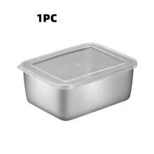 1/3/6PCS Household Stainless Steel Fresh-Keeping Box Set(Fresh-Keeping Box + Fresh-Keeping Lid) , Sealed Refrigerator Food Storage, Box Kitchen Accessories, Kitchen Storage Box, Outdoor Garden Picnic, Camping, Office, Travel,Outing, Barbecue Lunch Box, Outdoor With Independent Sauce Compartment Box, Egg-Proof Antibacterial Refrigerator Storage Artifact,Outdoor Supplies, Camping Supplies, Barbecue Supplies