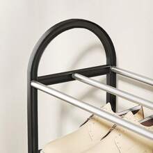 1pc 4-Tier Shoe Rack, Heavy Duty Home/Dorm Use Shoe Organizer, Minimalist Multi-Function Shoe Storage Shelf - Black - View 2