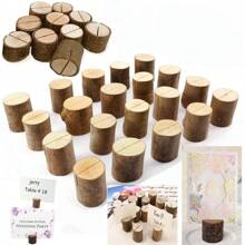 5/10pcs Wooden Log Memo Clips - With Wooden Clips, Wooden Bark, Memo Clips, Natural Wooden Log Memo Holders And Wedding Log Pattern Clips,Back To School,School Supplies