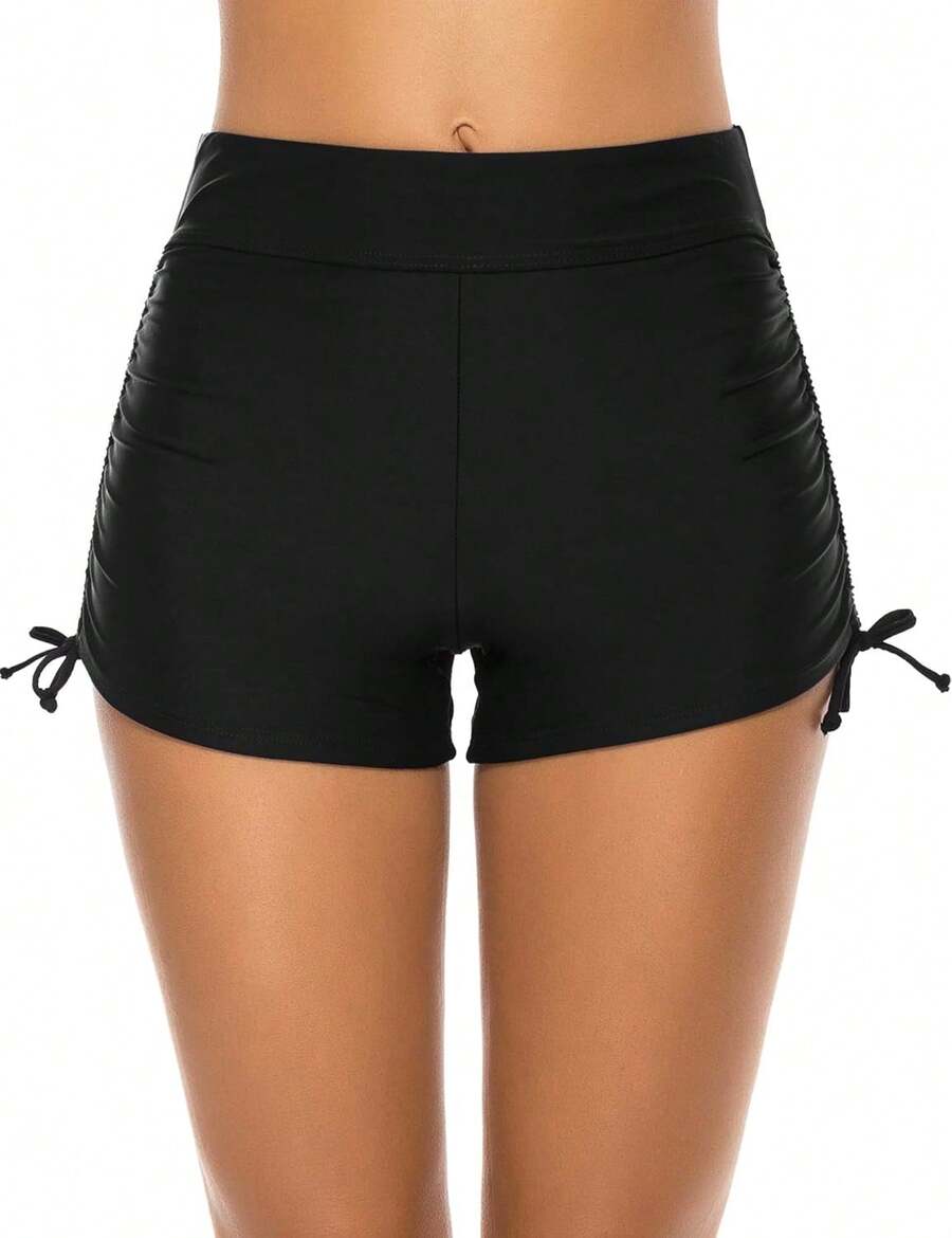 Women's Swim Shorts High Waisted Bathing Suit Bottoms Swimsuit Shorts Swimwear Bikini Board ShortsA Valentine's Day SAOI - 黑色 - 查看 1