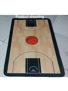 1 块篮球场图案地毯、装饰地毯、家居装饰、客厅、卧室、玄关地毯、舒适耐脏、易于清洁 - 彩色 - 查看 3