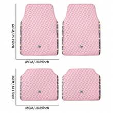 Thảm sàn xe hơi lấp lánh, thảm sàn chống trượt bằng da PVC với vương miện đính đá kim cương lấp lánh, thảm pha lê lấp lánh, phù hợp với mọi loại xe SUV, Sedan, Van, 4 chiếc dành cho nữ, phụ kiện xe hơi dành cho nữ, phụ kiện xe hơi màu hồng - Hồng - Xem 5