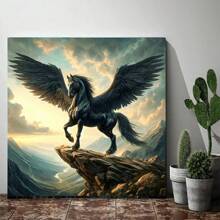 Kit per Pittura Diamantata Pegaso Fai-Da-Te, Ricamo Diamantato 5D Full Drill, Tema Animale Mitologico Cavallo, Pittura Acrilica Creativa su Tela per Decorazione Casa