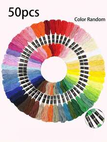 50/100 chiếc Hoa thêu 6 sợi 8m, Chỉ Polyester 100 màu, Chỉ thêu chữ thập màu ngẫu nhiên, Chỉ khâu thủ công cầu vồng, Chỉ nha khoa thêu chất lượng cao - Chỉ nhiều màu hỗn hợp để thêu chữ thập, may vá và thủ công - Phụ kiện nghệ thuật kim, Túi dây xoắn, Thích hợp cho thêu DIY, may vá và thủ công - Nhiều màu - Xem 14