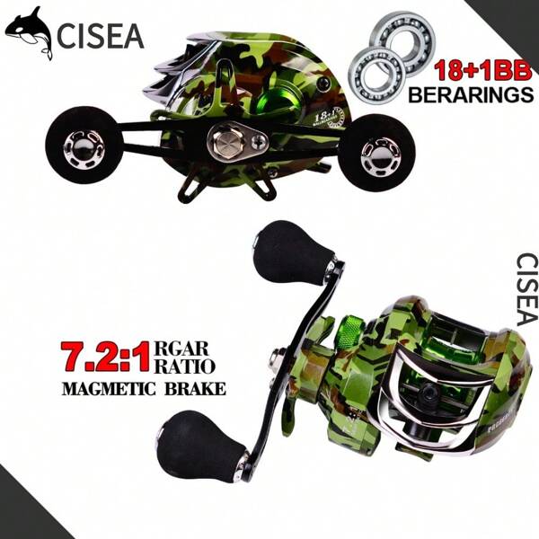 CISEA CISEA F316 路亚水滴轮 7.2:1 金属摇臂长抛轮 彩绘钓鱼