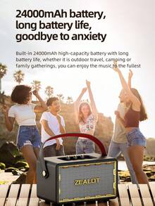 ZEALOT MT01M 60W Karaoke Wireless Speaker, Bluetooth Speaker, 24000mAh Long Battery, Up To 8 Hours Of Playback Time, Supports Mobile Phones/Tablets/TVs. Compatible With SD Card/USB/AUX, Serial Pairing Function, Suitable For/Car/Outdoor/Camping/Party - one-size - View 8