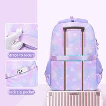 Set de 3 mochilas de mujer con efecto degradado y diamantes, mochilas escolares ligeras