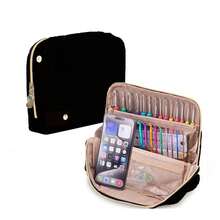 1/2 件装钩针收纳盒（立式）- 钩针收纳盒 - 适用于编织和钩针用品、钩针针、钩针配件（仅含收纳袋）、珠宝盒、收纳袋、化妆刷收纳盒、化妆刷收纳盒、香水收纳盒、化妆包，女士礼物、圣诞礼物、女士礼品创意