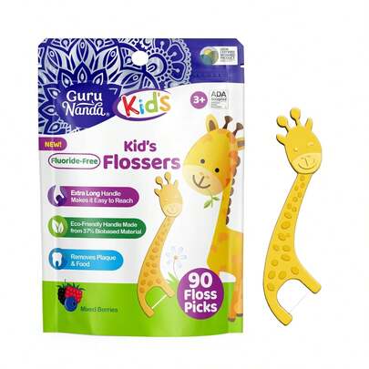 GuruNanda Kids Butter On Gums Cute Giraffe Toothbrush With Tongue Scraper &Amp; Cover - Super Soft Bristles For Gentle Cleaning -Ergonomic Handle (Age 1+)