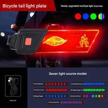 Bicycle Taillight, Creative Illuminating License Plate, Multi-Style Selection, Decorative Light, Rechargeable, High Brightness, Road Bike, Mountain Bike, Night Riding Equipment Accessories - Multicolor - View 11