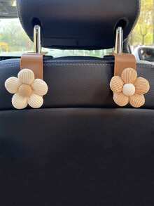 2pcs Car Hook Multifunctional Elegant Small Flower Backrest Storage Car Interior Supplies - one-size - View 17