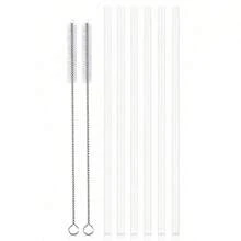 Pajitas de repuesto para tumblers de 14 a 40 onzas, pajitas largas reutilizables con cubiertas de limpieza de pajitas, pajitas de plástico de 12.2" para accesorios de tazas y botellas, útiles escolares