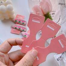 50 件彩色珠宝展示卡带支架 - 淡紫色、粉色、绿色、蓝色、红色 - 非常适合项链、手镯、耳环、发带 - 非常适合小型企业用品和珠宝包装