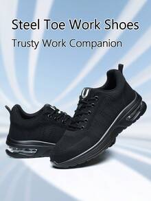 UMBURLLY 1 双素色基础款织物系带安全鞋，防刺穿、防砸、轻便、透气，适合办公室、居家、户外、四季穿着