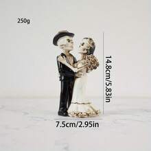 Skeleton Couple Statue - Gothic Bride And Groom Figurines For Indoor/Outdoor Display, Home Decor For Halloween Halloween Decor Fall Decor Room Decor - Multicolor - View 7