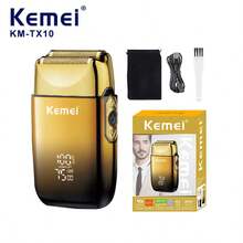 Kemei KM-TX10 男士电动剃须刀，3 档速度设置，USB 充电，干湿两用，往复式剃须刀，数字显示，胡须修剪器/刀片更换（1 个） - 彩色 - 查看 8