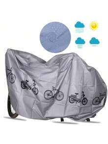 1pc Rain And UV Protection Bike Cover, Water-Resistant Polyester Fabric, Universal Fit For MTB And Road Bikes, 200 X 100 Cm(Random Pattern)