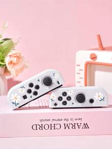 1对白色花柄保护壳 Switch Oled/NS Joy-Con 控制器，Switch Joy-Con 左右手柄控制器保护套，Switch 游戏机配件，保护 Joy-Con 控制器免受损坏，防油防刮，易于安装和拆卸 - 彩色 - 查看 8