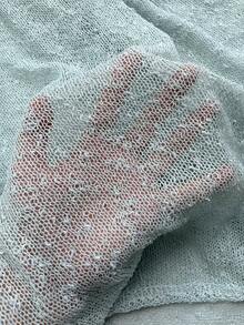 女士宽松落肩休闲沙滩罩衫，夏季 - 淺藍色 - 查看 7