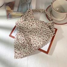 1 pieza Diadema de triángulo de moda para mujeres, diadema de borde ancho, diadema cuadrada con flores, correa elástica para el cabello de mujer, diadema, accesorios de diadema de triángulo, diadema elástica de mujer, accesorios de moda para el cabello, adecuada para cualquier ocasión