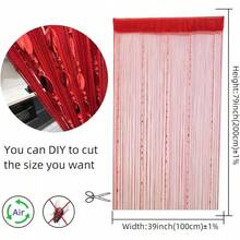 100cmX200cm Decorative Door String Curtain Beads Wall Panel Fringe Window Room Divider Blind For Wedding Coffee House Parts Door Divider Beads Tassel Screen Decoration (Colorfull 25) - 紅色 - 查看 3