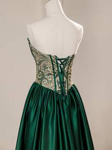 Rolarold 新年高贵奢华露肩蕾丝贴花宫廷风A字舞会礼服，优雅正式晚宴舞会礼服，适合毕业典礼、晚宴、婚礼宾客穿着