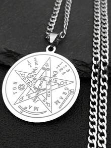 Tetragrammaton Vòng Cổ Dành Cho Nữ Thép không gỉ Ngôi Sao Pentagram Lá Bùa Chuỗi Quà Tặng - vòng cổ - Xem 10