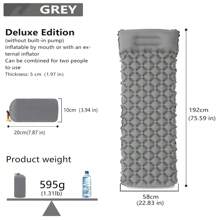 Upgraded 5cm Inflatable Camping Mattress With Built-In Ergonomic Pillow |Combinable Double|Twin Size |Lightweight Protable Quick Inflation Air Mattress For Camping,Hiking,Travel&Outdoor
