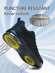 UMBURLLY 1 双素色基础款织物系带安全鞋，防刺穿、防砸、轻便、透气，适合办公室、居家、户外、四季穿着