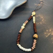 复古豹纹手机挂饰、挂绳、相机带、串珠挂绳，适用于包包、手机、相机 - 彩色 - 查看 3