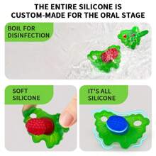 1 pezzo Gel per dentizione del bambino in silicone con cartone animato, morso anti-morso per bambini, barretta da masticare per denti, stabilizzatore per denti, ciuccio, mordere divertente