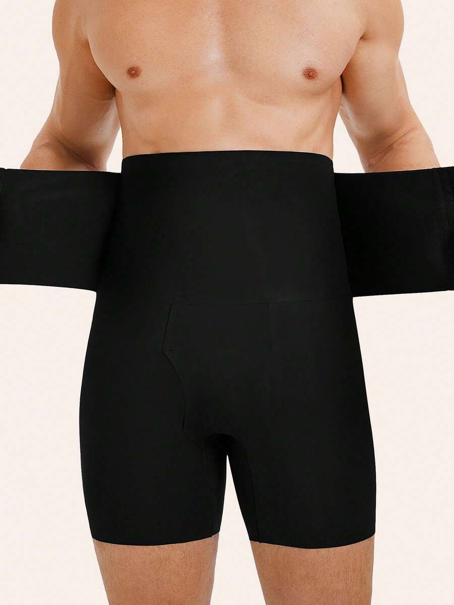 TAILONG Men's Shapewear Tummy Control Shorts High Waist Underwear Slimming Body Shaper Compression Boxer Brief - màu đen - Xem 1