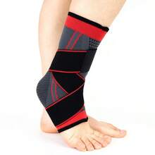 Ankle Support Brace, Adjustable Compression, High Elasticity, Polyester Fiber, Zipper Closure, Hand Wash, Unisex Fitness, Weightlifting, Sports, Hiking Ankle Protector - Red - View 10