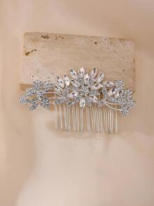 1 vương miện tiệc/đám cưới/sinh nhật cho nữ với thiết kế hoa mận, phụ kiện tóc bằng hợp kim và đá quý - Bạc - Xem 17
