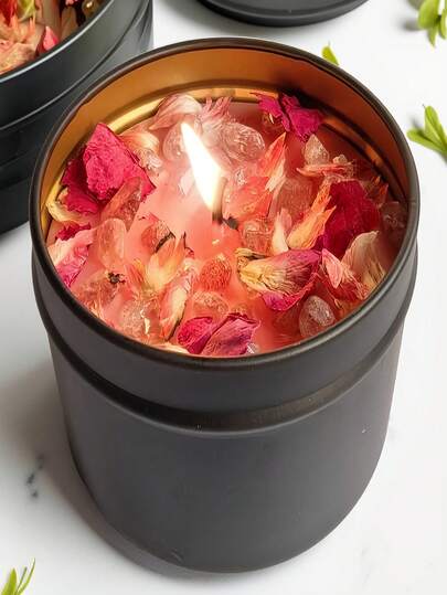 Berry Scented Candle, Soy Wax Candle, Cute Pink Color, Approximately 130g-36 Hours Burning/Made Of Soy Wax, Crystal Crushed Stone, Rose And Vermilion, Suitable For Home Purification, Home Decoration Ornaments, Bedroom And Kitchen, Is A Gift For Lovers, Friends, Mothers, Valentine's Day, Christmas, Various Holiday Gifts, Wax Molding Materials, Candle Maker