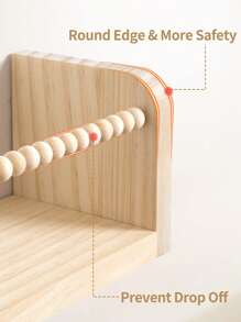 2 Pezzi di scaffali da parete sospesi, scaffali da parete, decorazione per la nursery per bambini, scaffali da parete in legno massiccio per libri, giocattoli e archiviazione di decorazioni