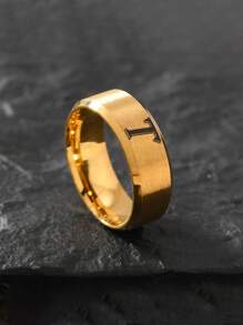 1 pieza Anillo de inoxidable con 26 letras de moda