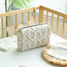 1pc Ditsy Floral Pattern Portable Diaper Bag, Can Be Hung On Baby Stroller - Multicolor - View 12