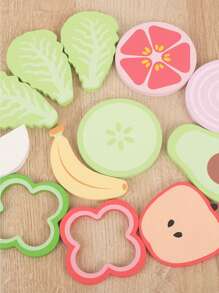 1 Set de juguete de casa de madera, juego de simulación, Set alimenticio para niños pequeños mayores de 3 años - 16 piezas de juguetes de estilo americano para frutas, verduras y aperitivos, juegos de roles de cocina Montessori, regalos educativos para fiestas de cumpleaños