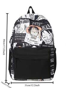 Street Printed Student Schoolbag Casual Junior High School Cool Boy Animation Backpack Large Capacity Backpack Without Pendants - Multicolor - View 3