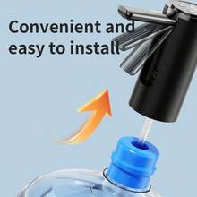 Water Bottle Pump Dispenser: Electric Water Dispenser Pump For Bottled Water Foldable Drinking Water Pump USB-Charing Water Bottle Dispenser Automatic Water Gallon Pump - Black - View 3