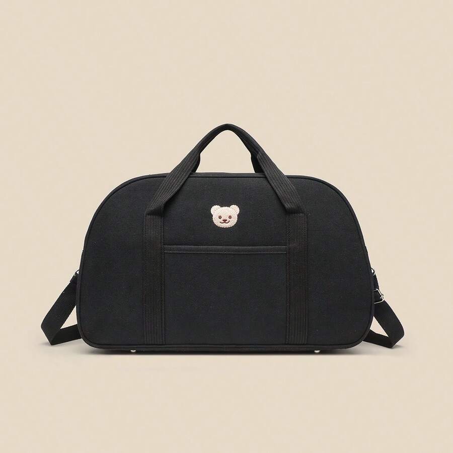 Large Capacity Diaper Bag With Thickened Shoulder Strap, White, Suitable For Carrying And Fashion