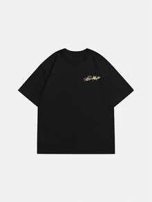 Lässiges, luftiges Sommer Blumen-T-Shirt mit Kurzarm, vintage amerikanischer Street-Style Unisex T-Shirt mit Halbarm, hochwertig